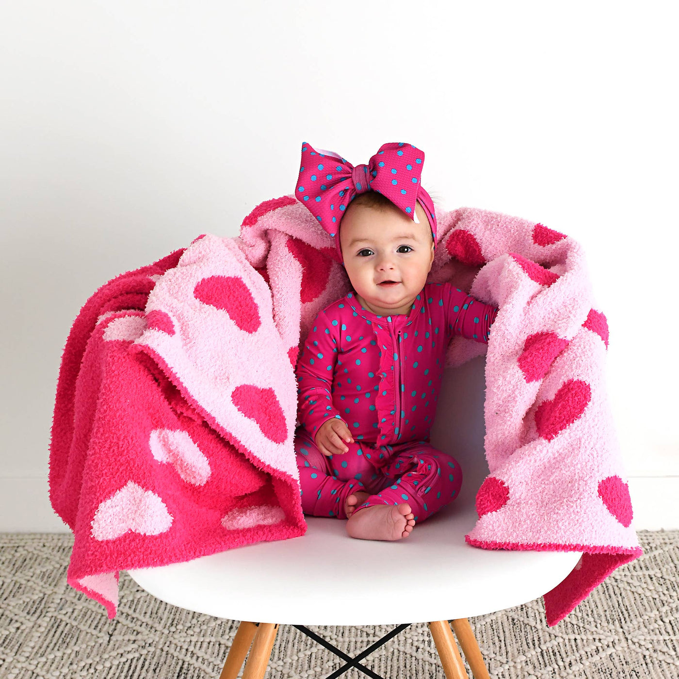 Gigi and Max - Pink Heart Plush Blanket