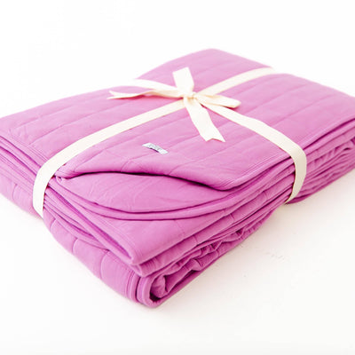 Dreamiere - Orchid Quilted Adult Bamboo Blanket - Three Layer EXTRA FILL