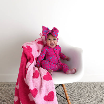 Gigi and Max - Pink Heart Plush Blanket