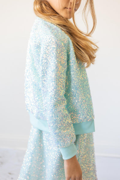 Mila & Rose:  Aqua Sequin Jacket