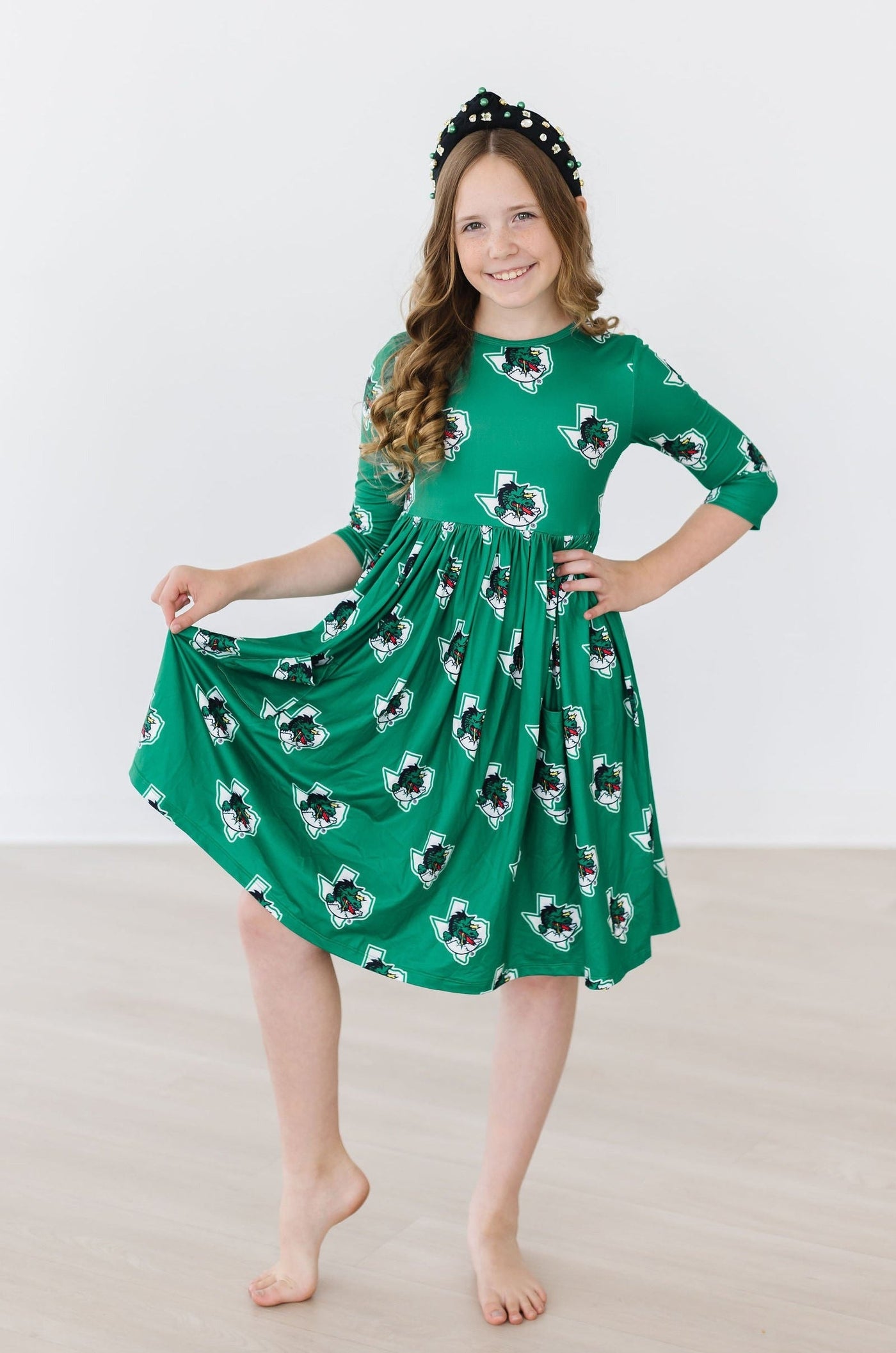 Mila & Rose:  Southlake Carroll Dragons Pocket Twirl Dress