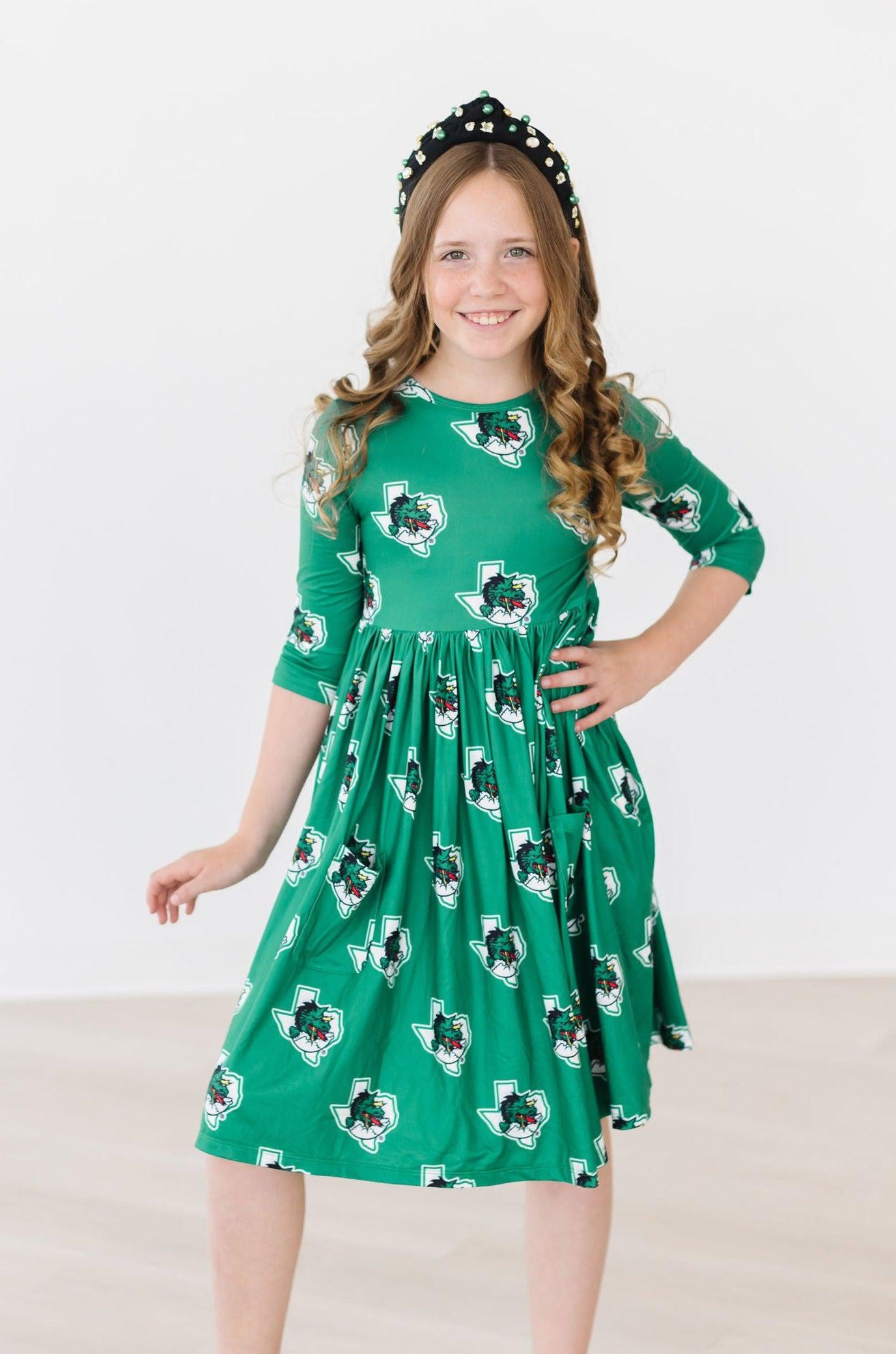 Mila & Rose:  Southlake Carroll Dragons Pocket Twirl Dress