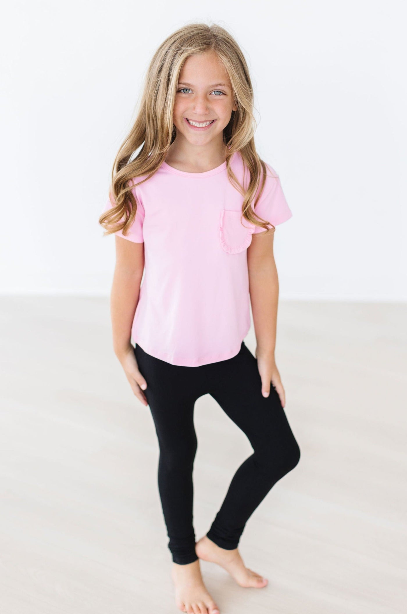 Mila & Rose:  Bubblegum Pink Ruffle Pocket Tee