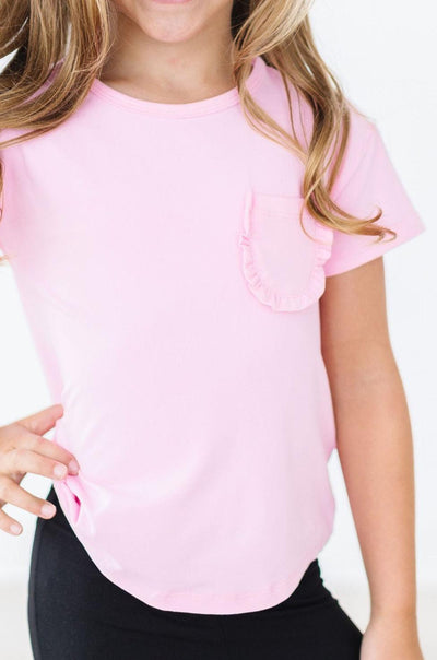 Mila & Rose:  Bubblegum Pink Ruffle Pocket Tee