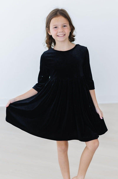 Mila & Rose:  Black Velvet Twirl Dress