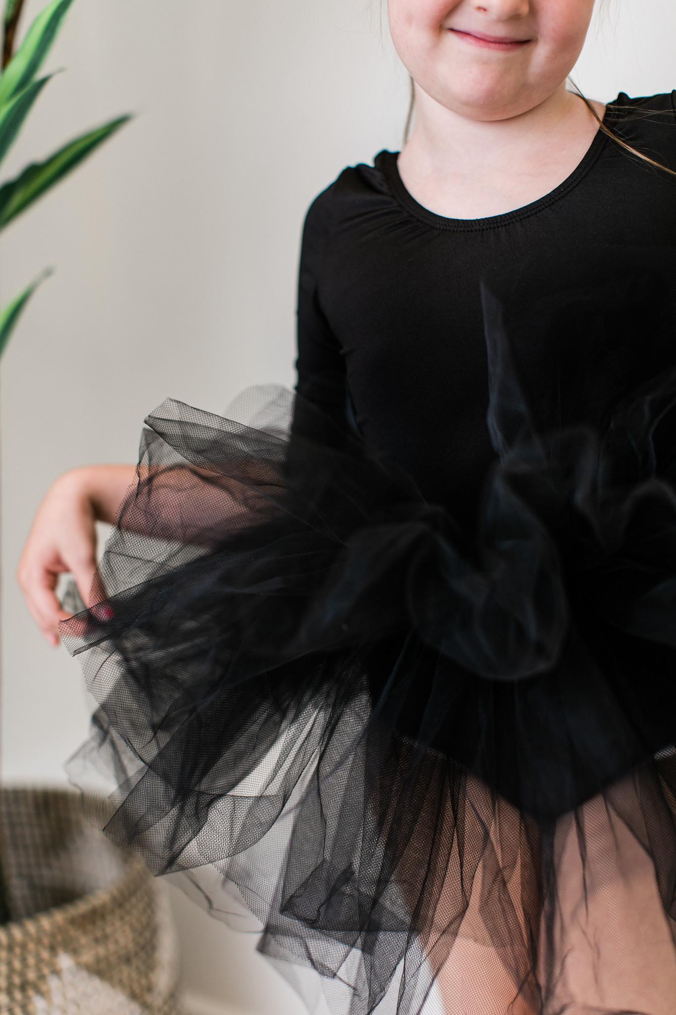 Mila & Rose:  Black 3/4 Tutu Leotard