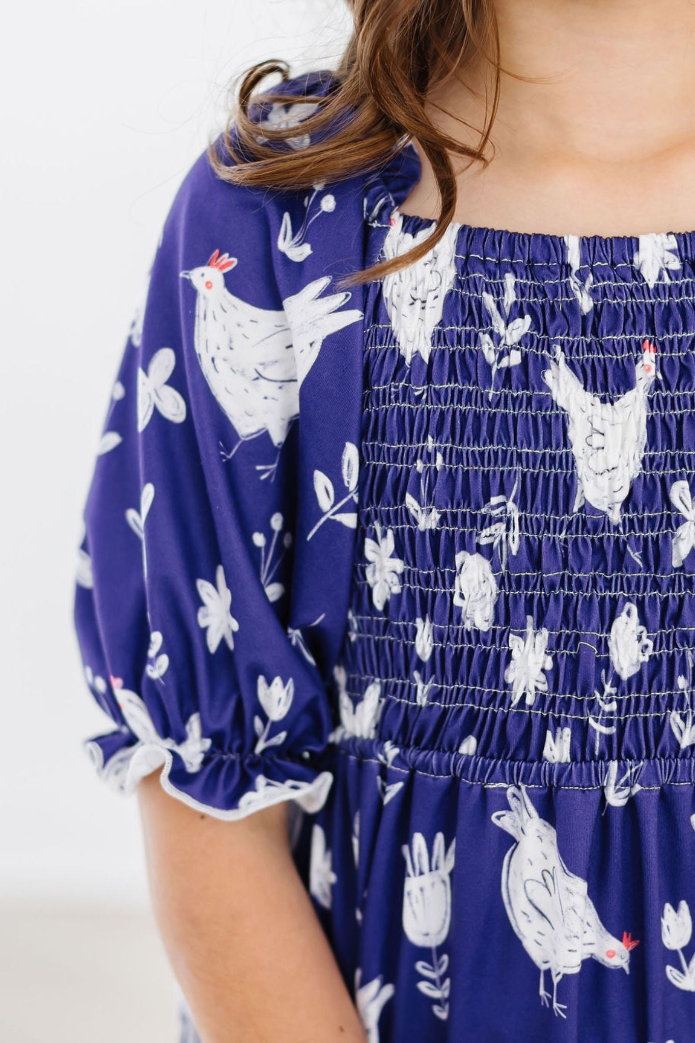 Mila & Rose:  Feathered Friends Smocked Ruffle Dress