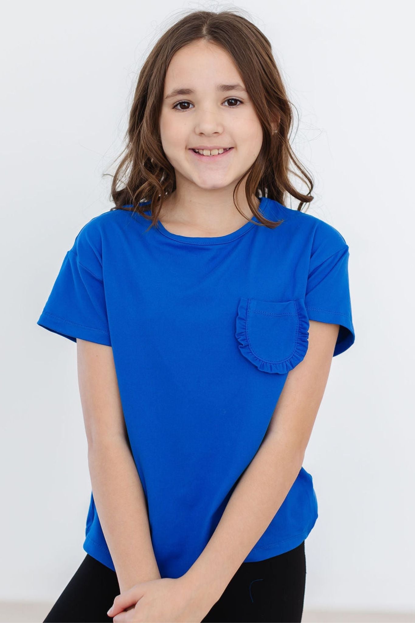 Mila & Rose:  Royal Blue Ruffle Pocket Tee