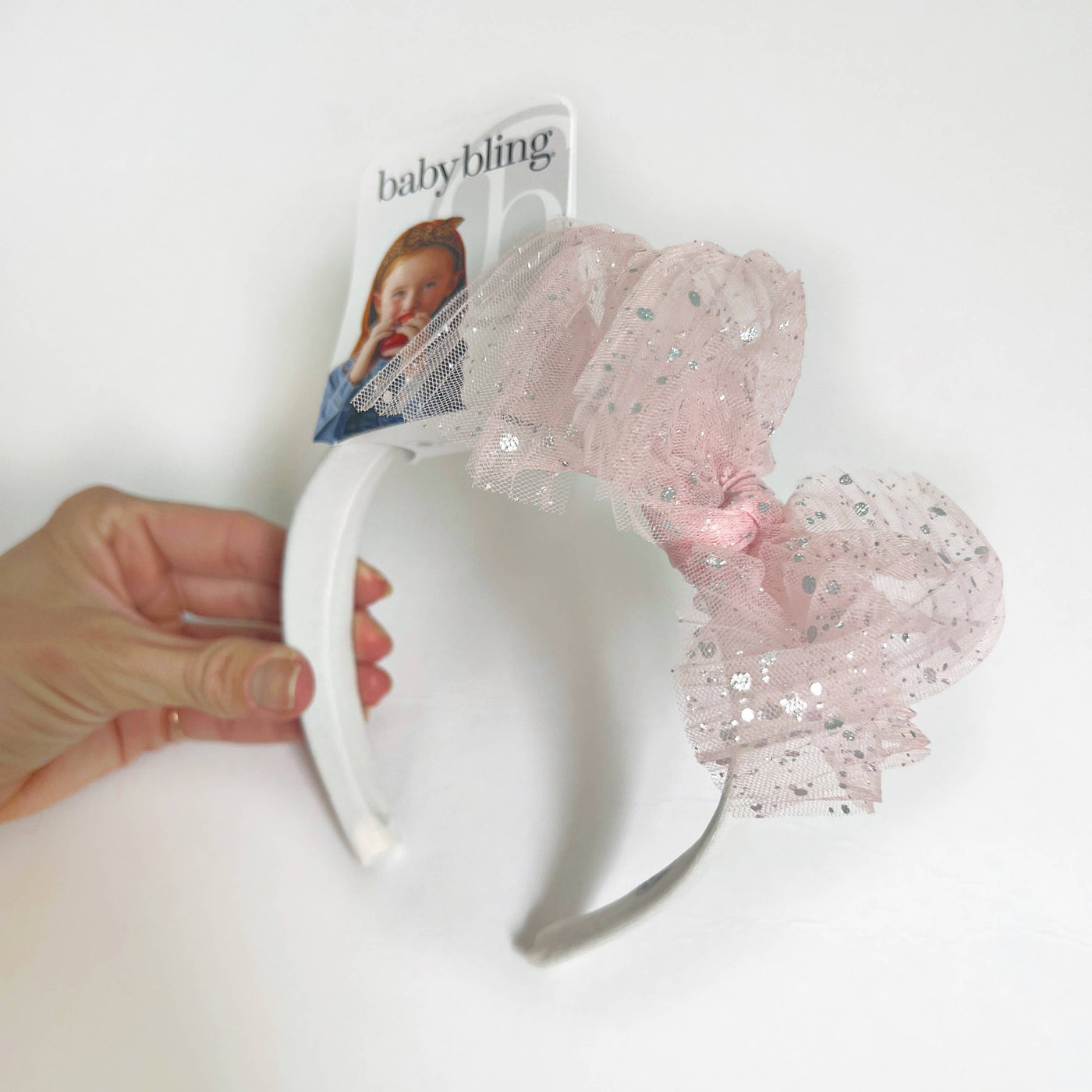 Baby Bling Bows Tulle Headband: Princess / Ballet Pink