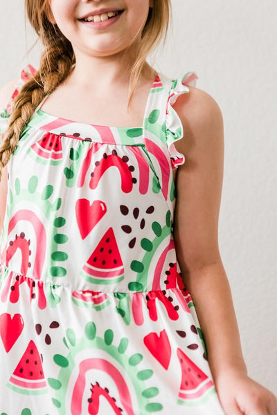 Mila & Rose:  SALE One in a Melon Ruffle Cross Back Dress