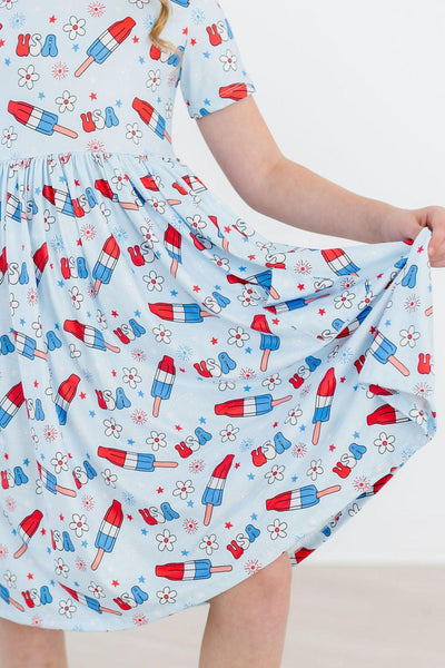 Mila & Rose:  Proudly Patriotic S/S Pocket Twirl Dress