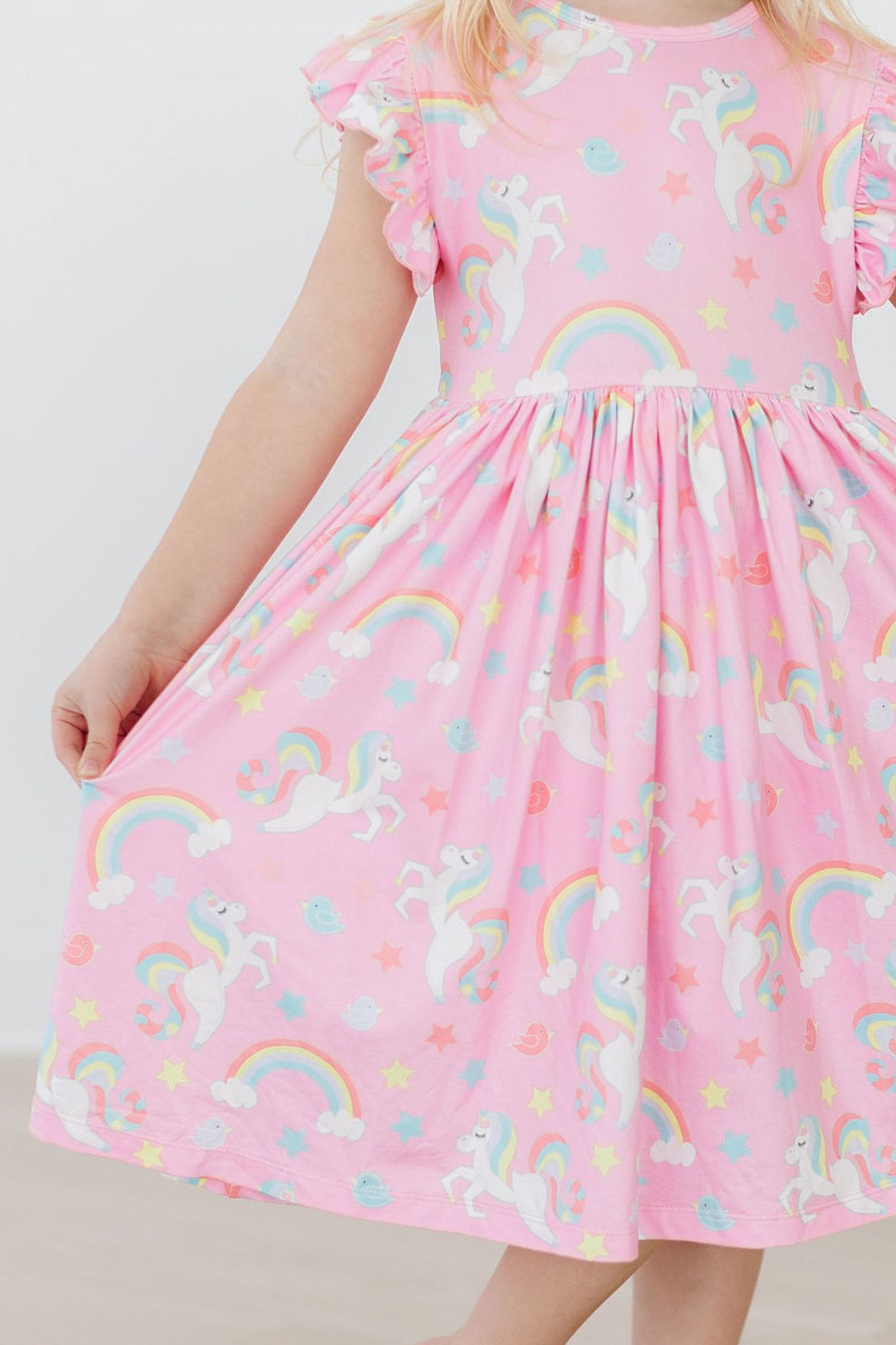 Mila & Rose:  My Little Unicorn Flutter Sleeve Twirl Dress