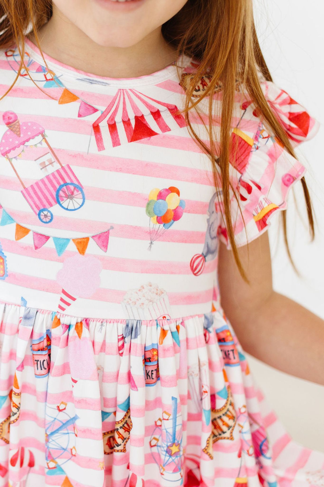 Mila & Rose:  Off to the Circus Flutter Sleeve Twirl Dress