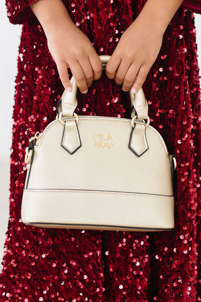 Mila & Rose:  Gold Metallic Girl's Crossbody Purse