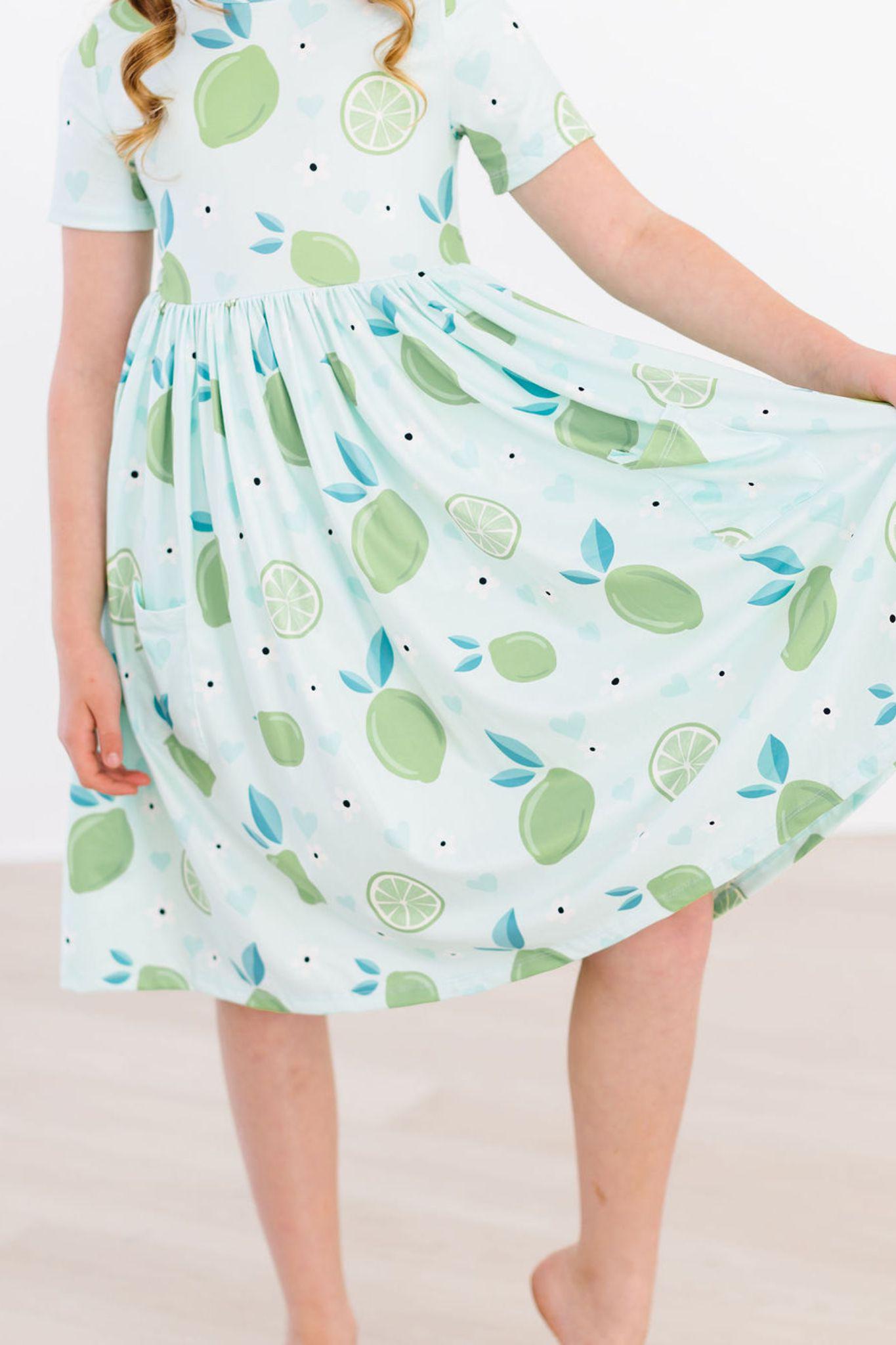 Mila & Rose:  Key Lime Cutie S/S Pocket Twirl Dress