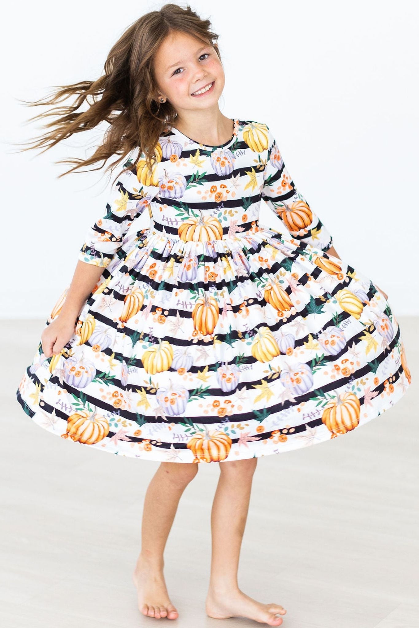 Mila & Rose:  Pumpkins & Peonies Twirl Dress