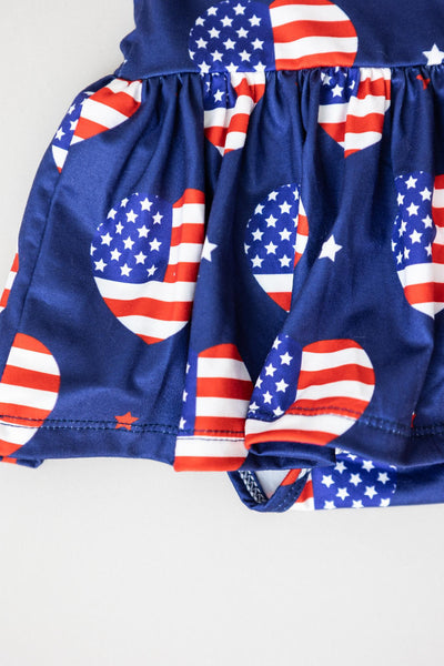 Mila & Rose:  I Heart the USA S/S Twirl Bodysuit