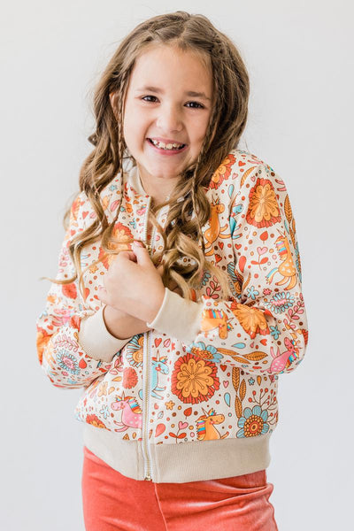 Mila & Rose:  Retro Unicorns Satin Jacket