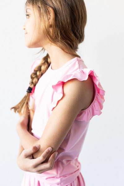 Mila & Rose:  Bubblegum Pink S/S Ruffle Tee