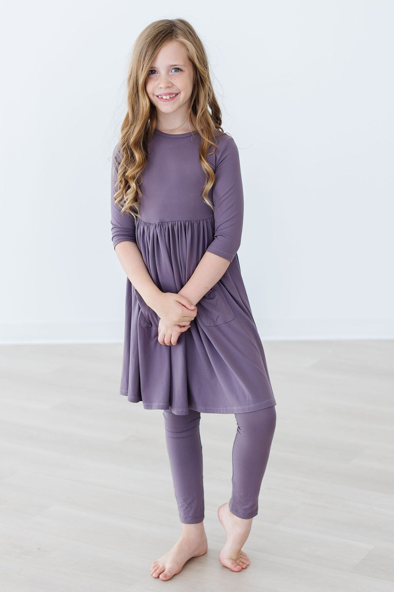 Mila & Rose:  Vintage Violet 3/4 Pocket Twirl Dress