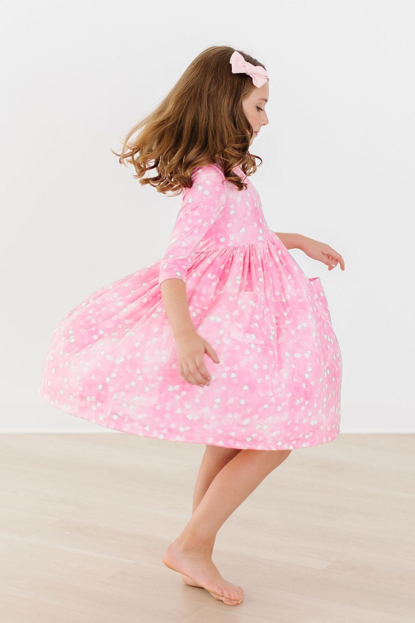 Mila & Rose:  Shine Bright 3/4 Sleeve Pocket Twirl Dress