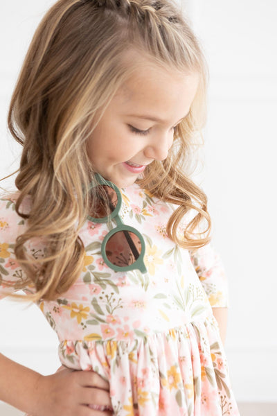 Mila & Rose:  Pretty Peachy 3/4 Sleeve Pocket Twirl Dress