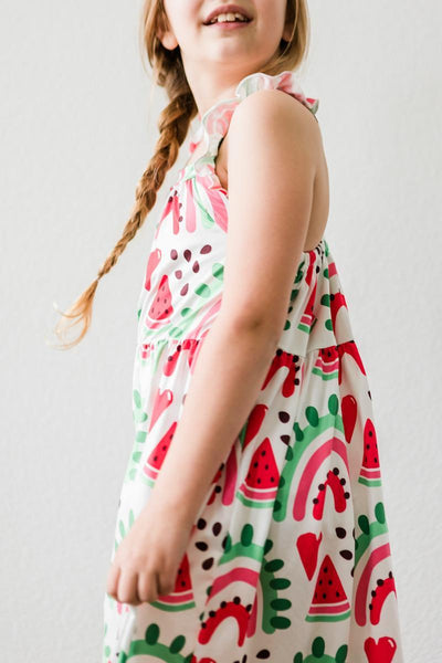 Mila & Rose:  SALE One in a Melon Ruffle Cross Back Dress