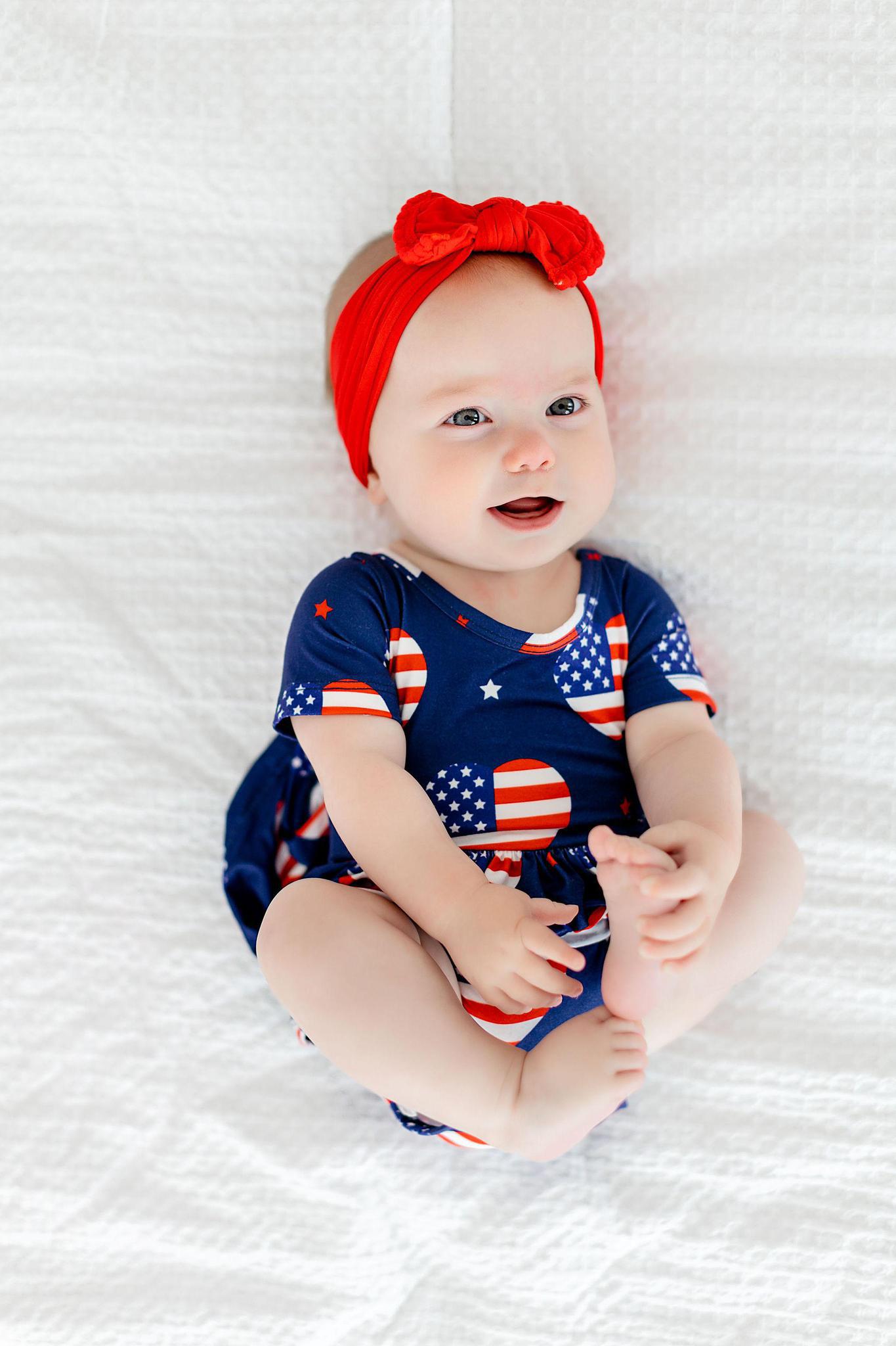 Mila & Rose:  I Heart the USA S/S Twirl Bodysuit