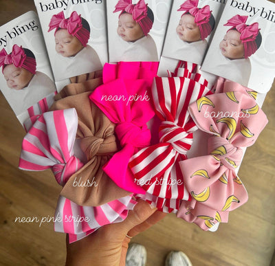 Baby Bling Bows Fab-Bow-Lous Headwrap: Red Stripe