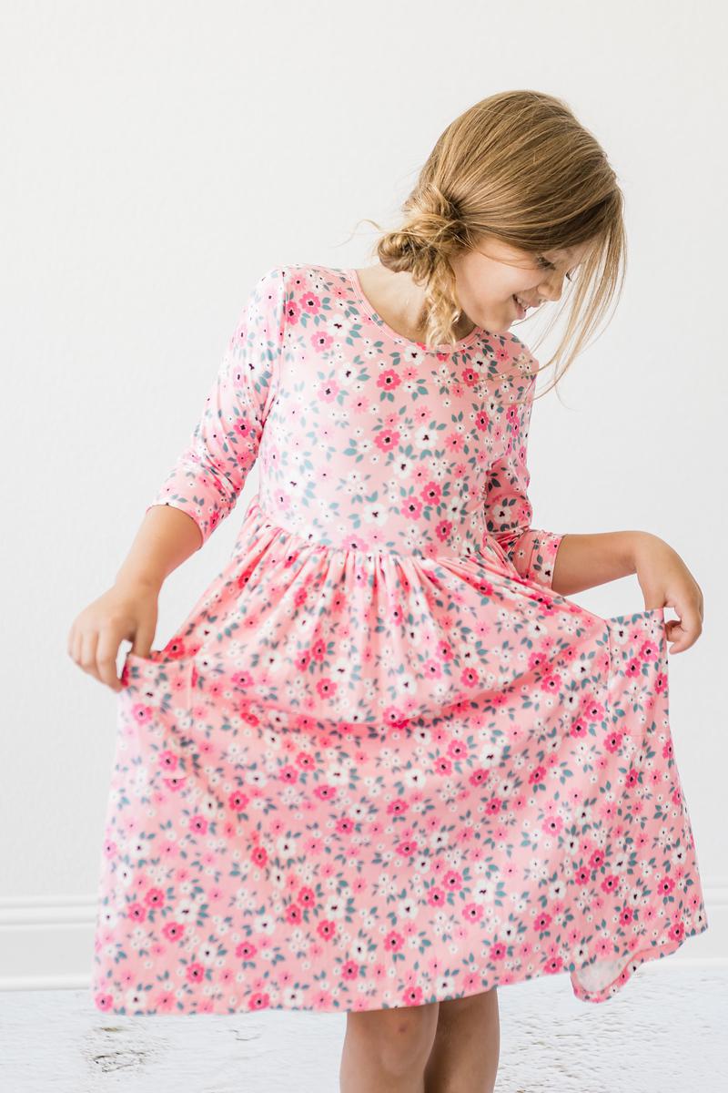 Mila & Rose:  Azalea 3/4 Sleeve Pocket Twirl Dress