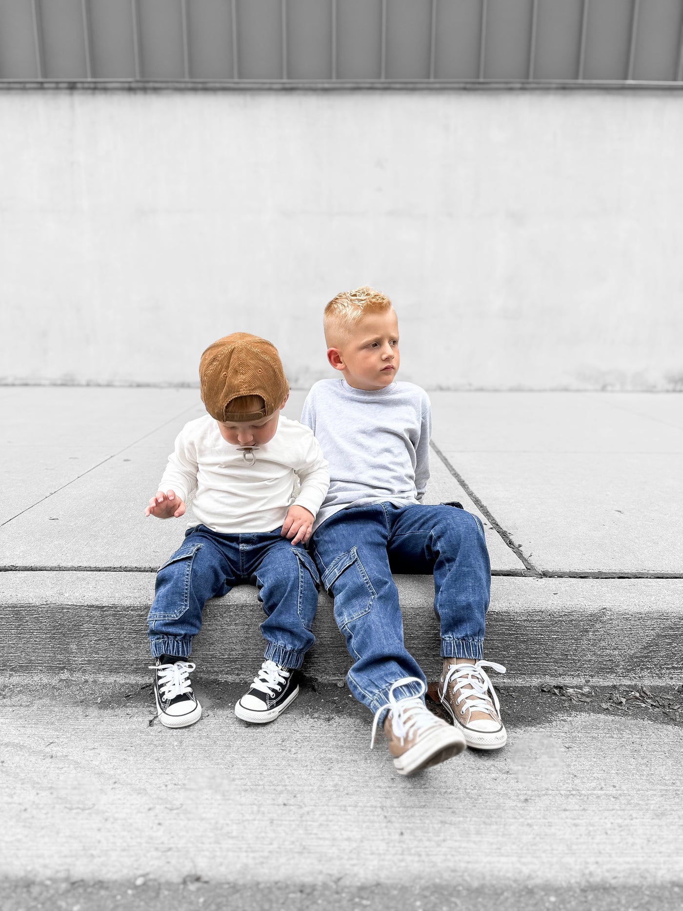 Little Bipsy Cargo Joggers: Classic Denim Wash