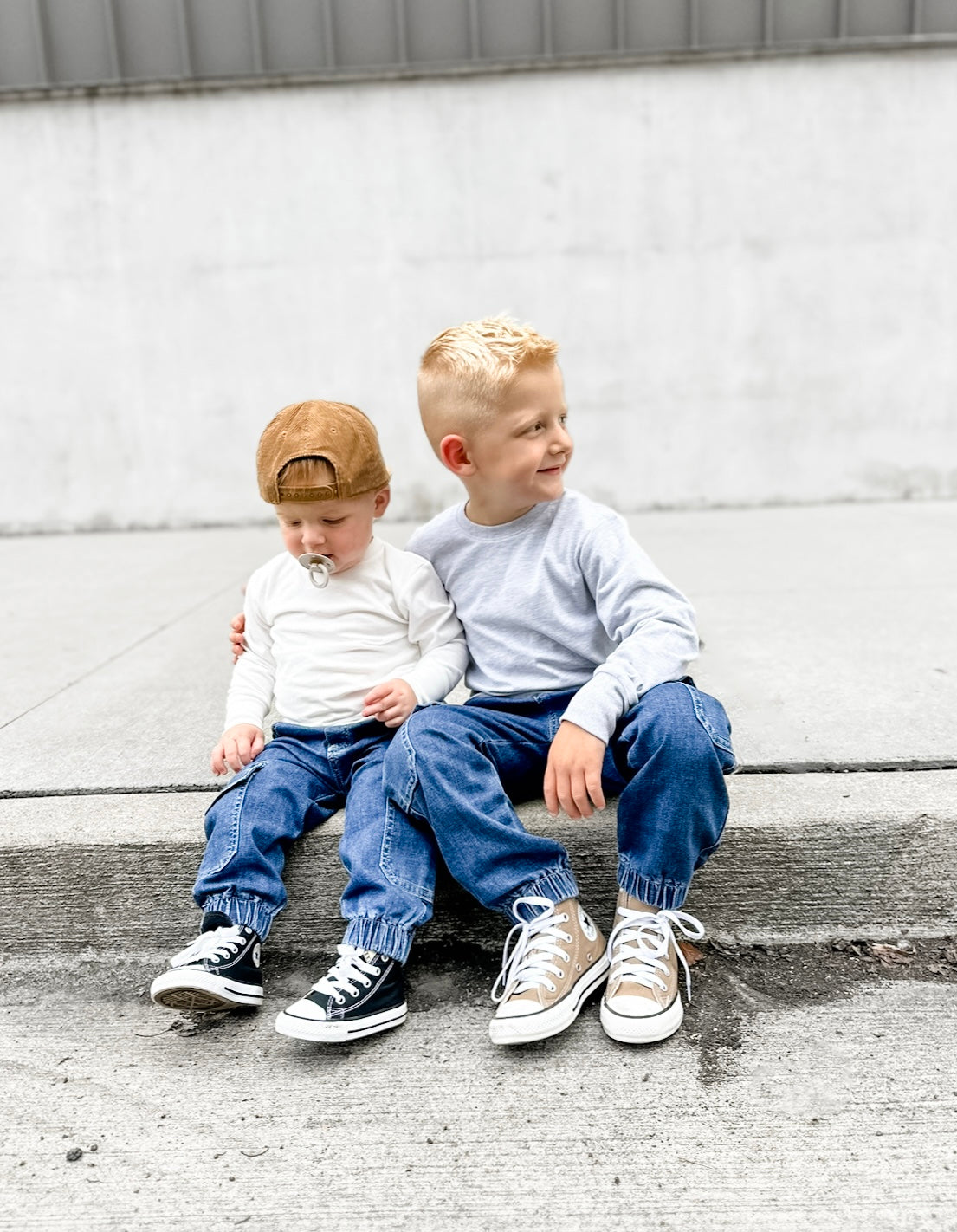 Little Bipsy Cargo Joggers: Classic Denim Wash