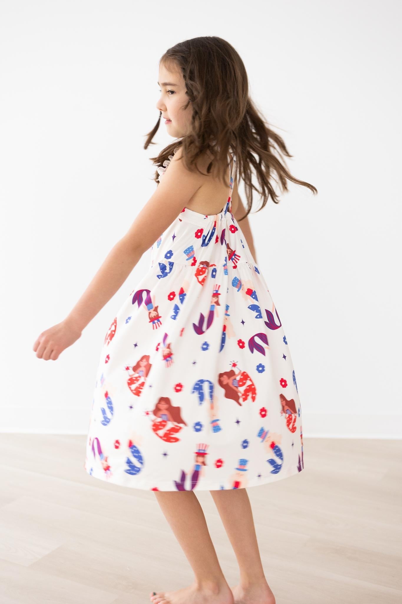 Mila & Rose:  Mer-Made in the USA Ruffle Cross Back Dress