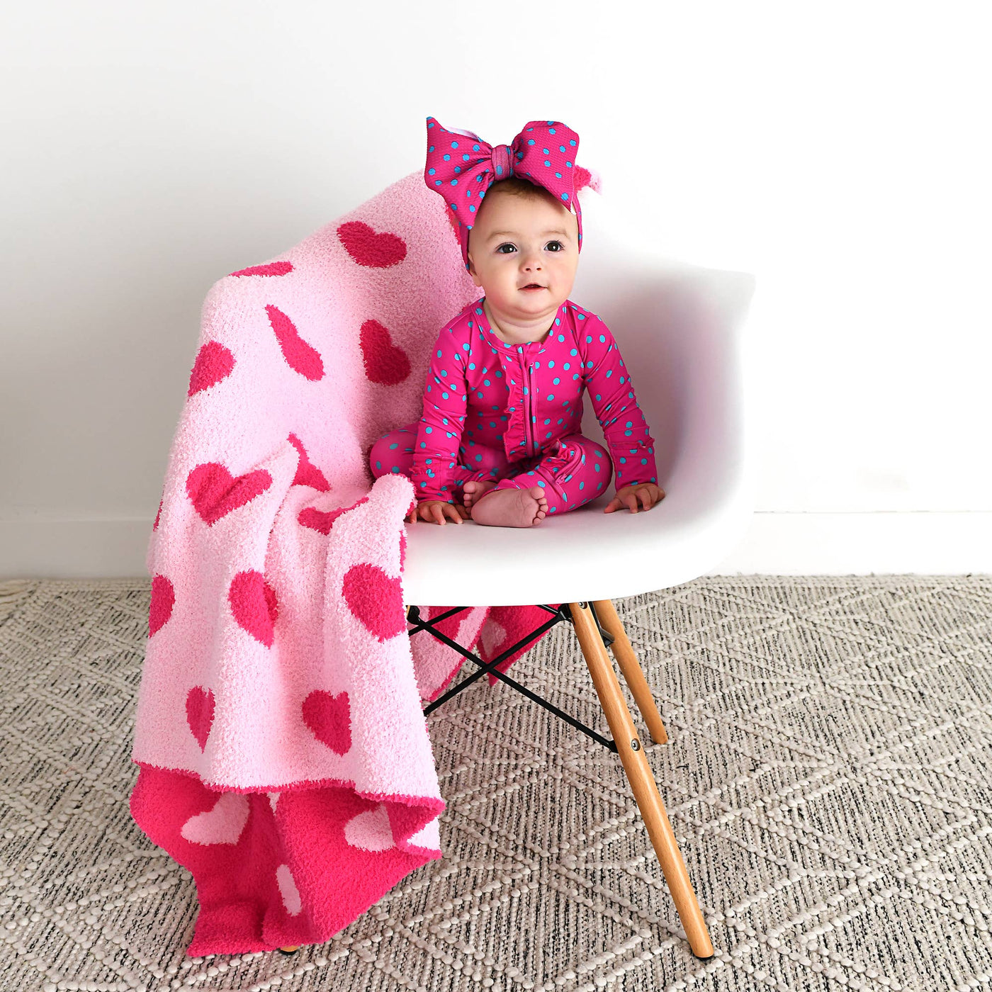 Gigi and Max - Pink Heart Plush Blanket