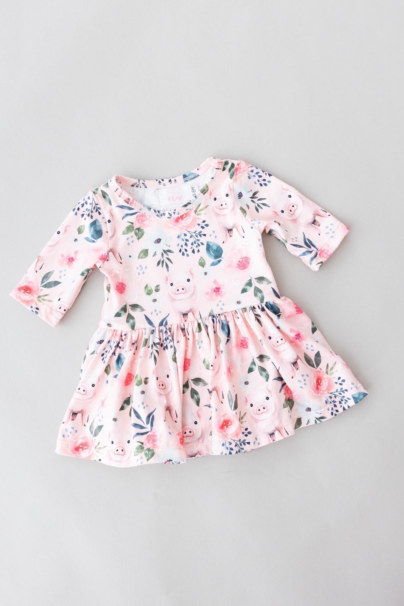 Mila & Rose:  This Little Piggy Twirl Bodysuit