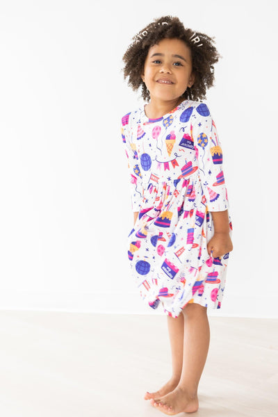 Mila & Rose:  Happy Birthday Pocket Twirl Dress