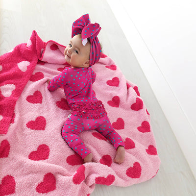 Gigi and Max - Pink Heart Plush Blanket