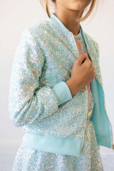 Mila & Rose:  Aqua Sequin Jacket