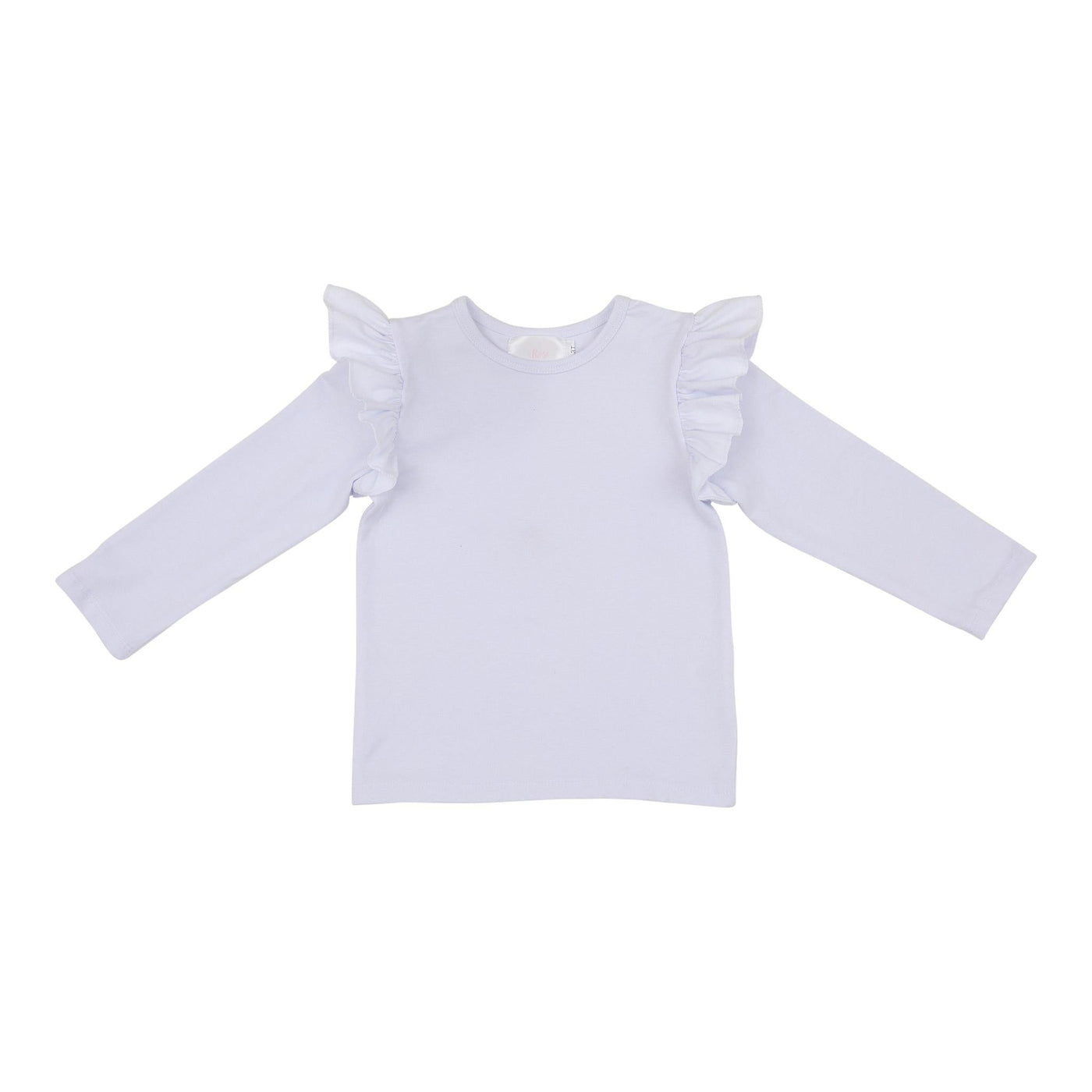 Mila & Rose:  White L/S Ruffle Tee