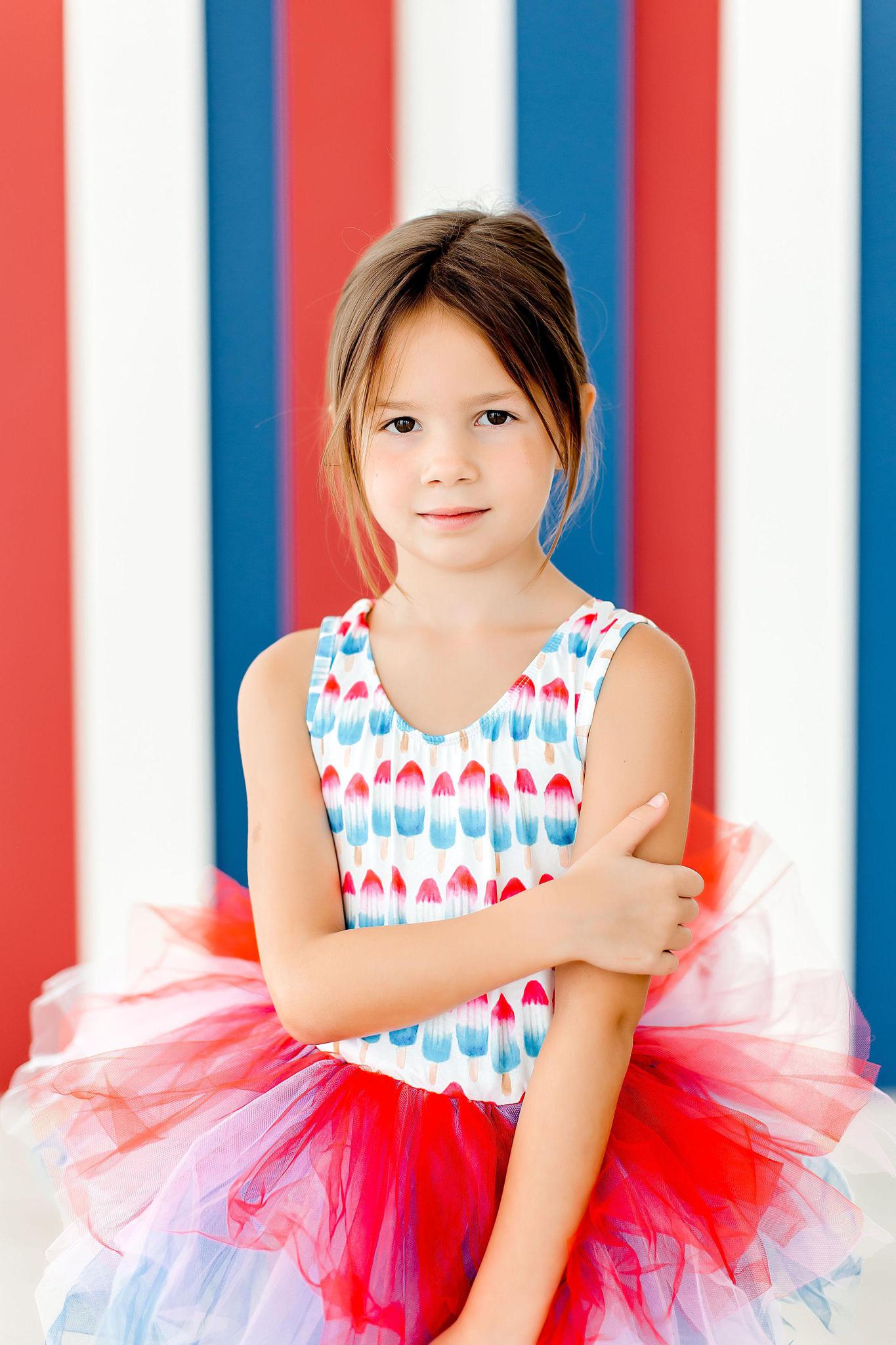 Mila & Rose:  Red, White & Cute Tank Tutu Leotard