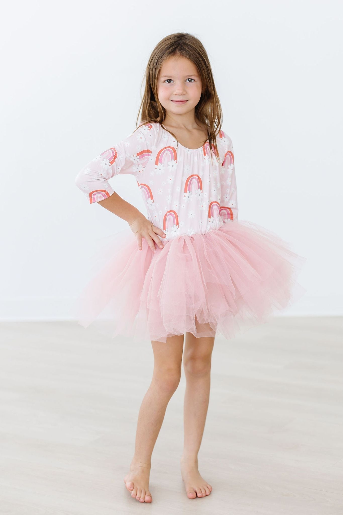 Mila & Rose:  Fun & Flowers 3/4 Tutu Leotard