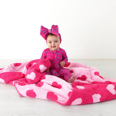 Gigi and Max - Pink Heart Plush Blanket