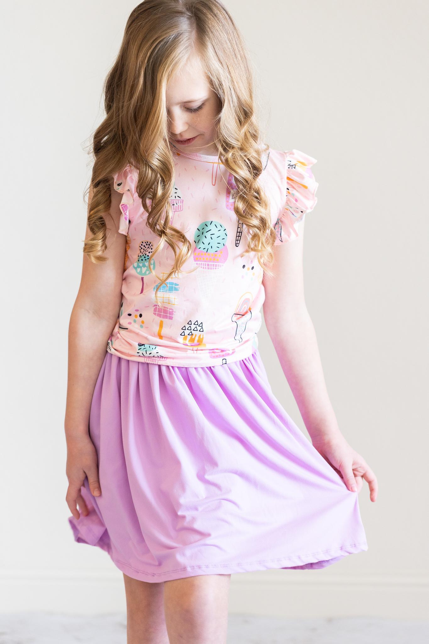 Mila & Rose:  SALE Bright Lilac Twirl Skirt