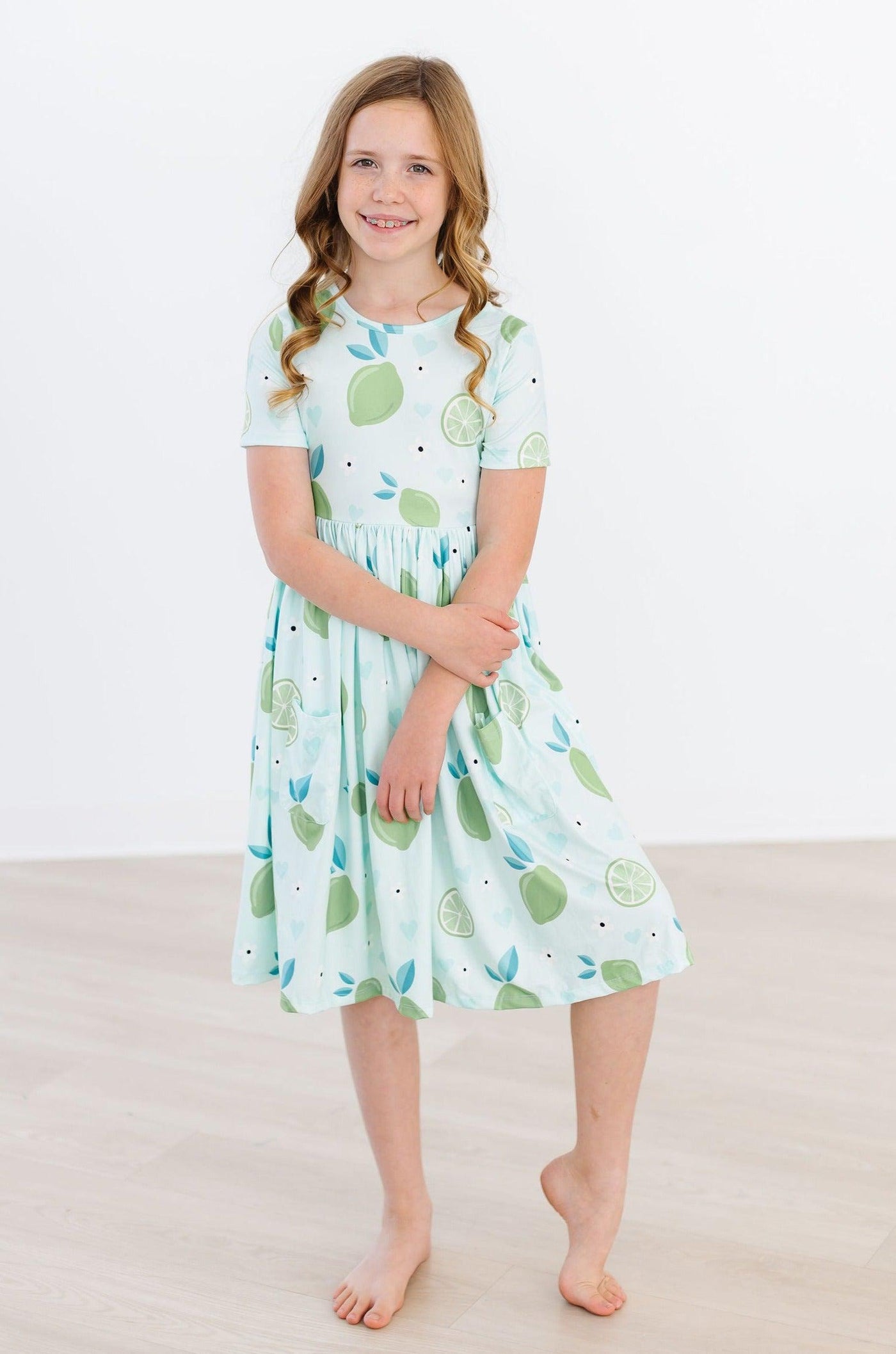 Mila & Rose:  Key Lime Cutie S/S Pocket Twirl Dress