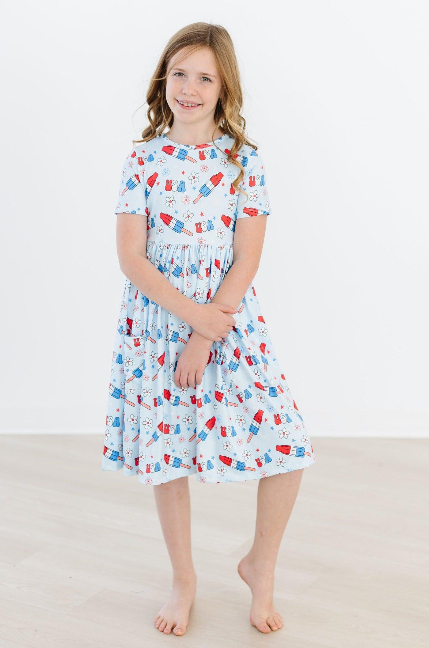 Mila & Rose:  Proudly Patriotic S/S Pocket Twirl Dress