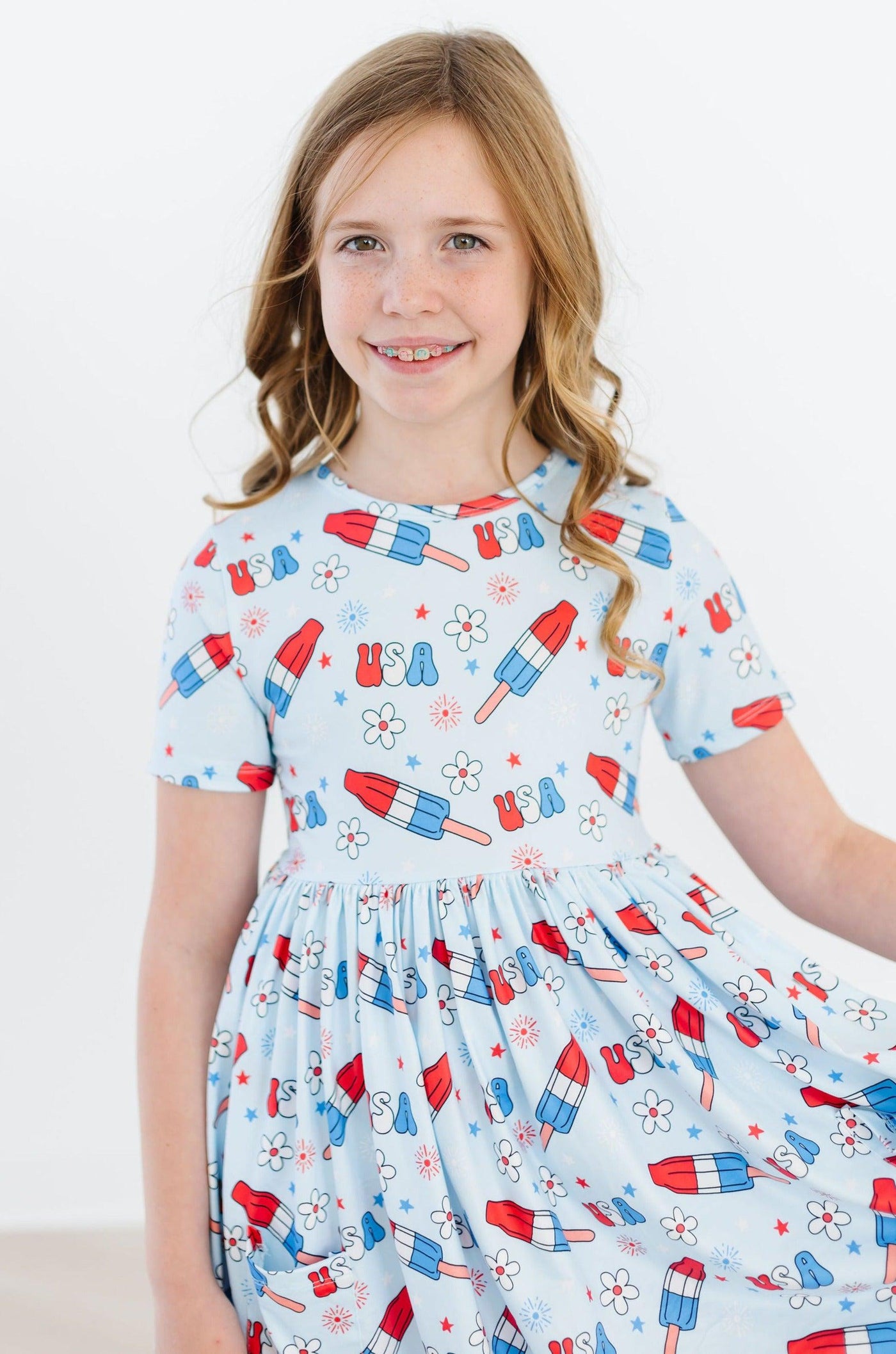 Mila & Rose:  Proudly Patriotic S/S Pocket Twirl Dress