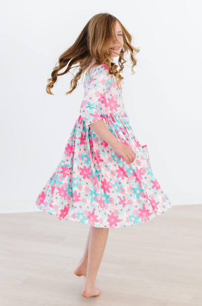 Mila & Rose:  Petal Perfection 3/4 Sleeve Pocket Twirl Dress