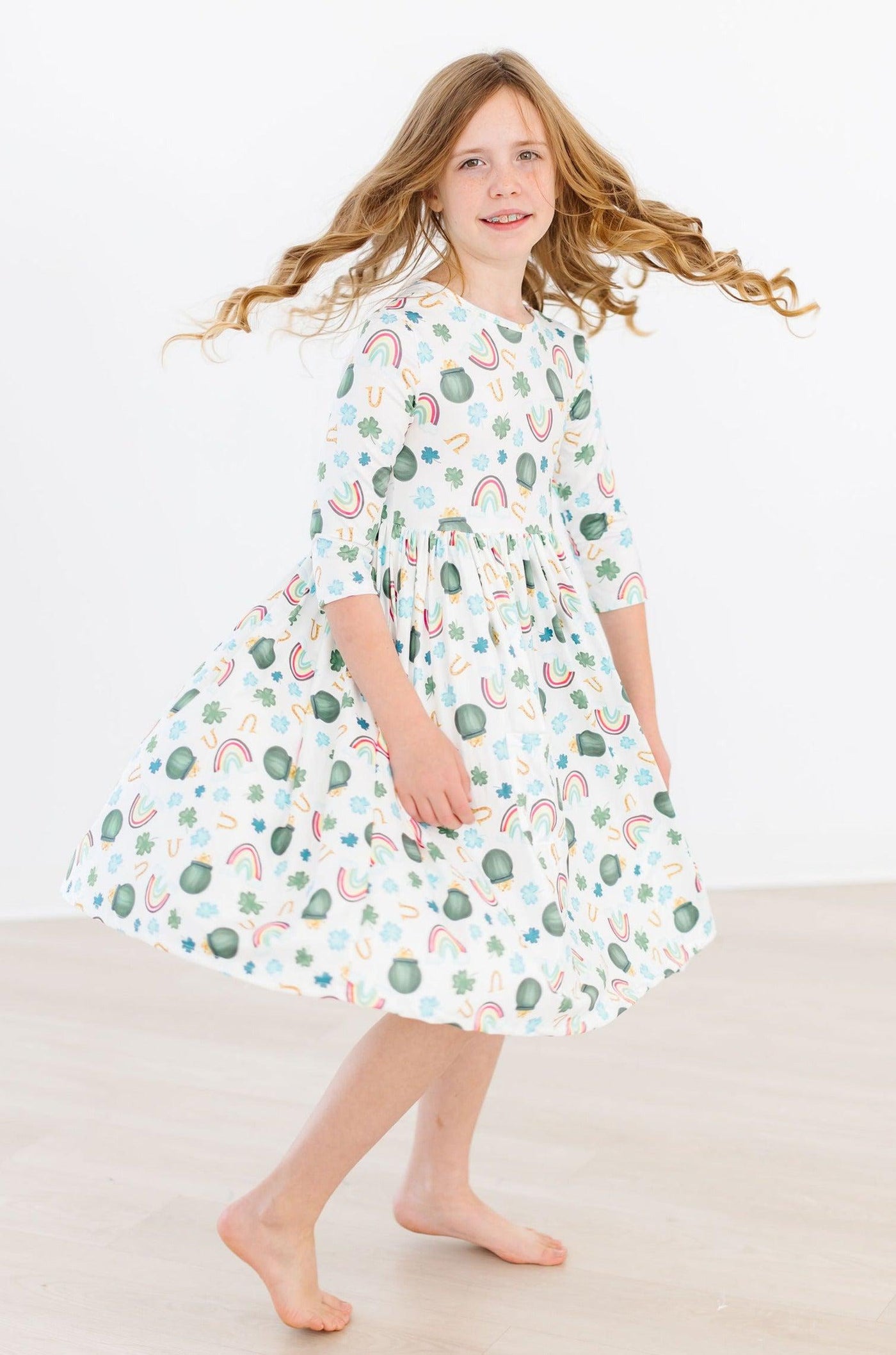 Mila & Rose:  Luck of the Irish Pocket Twirl Dress