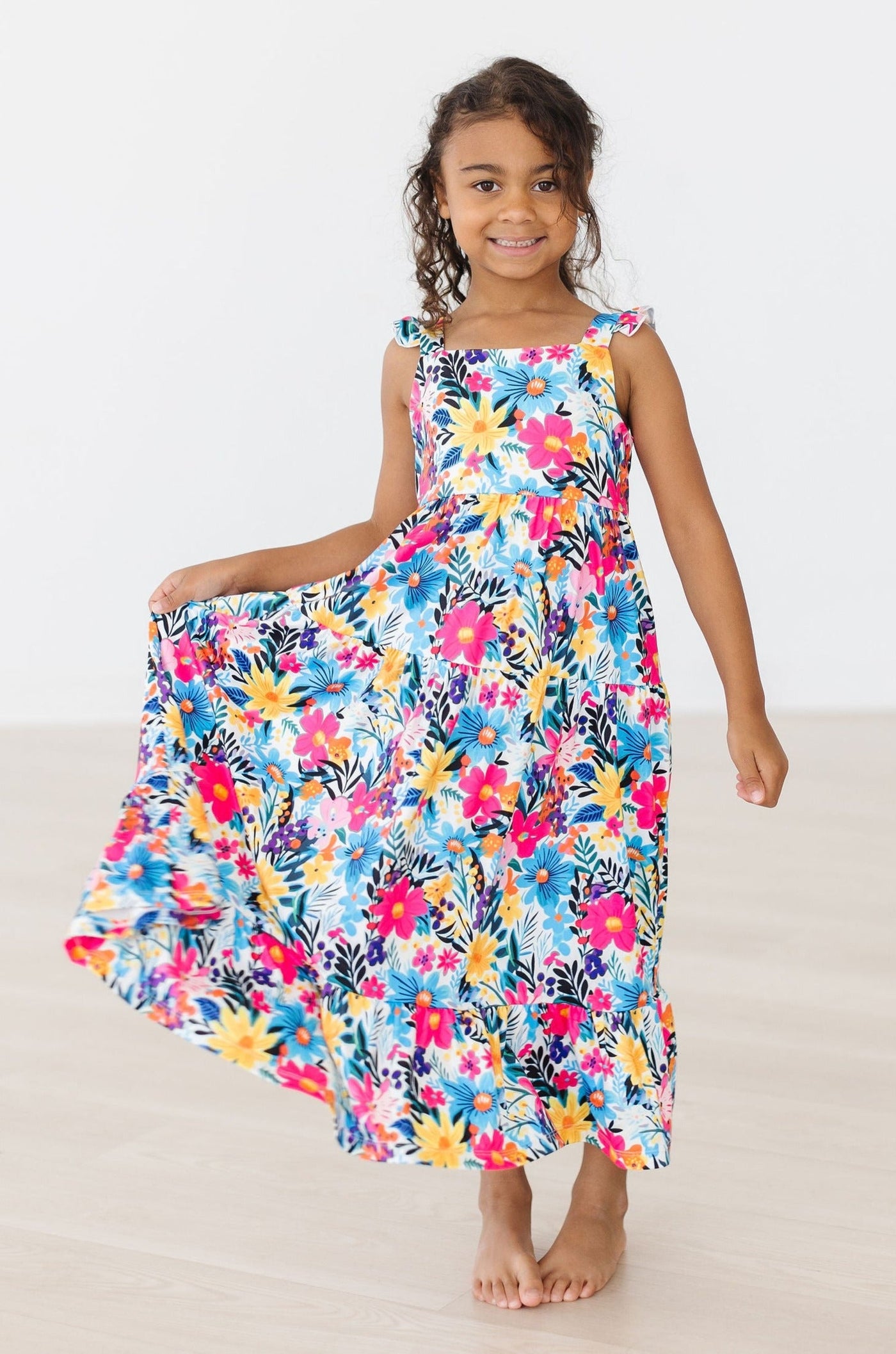 Mila & Rose:  Petal Paradise Ruffle Maxi Dress