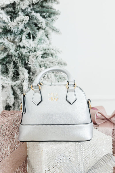 Mila & Rose:  Silver Metallic Girl's Crossbody Purse